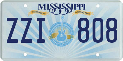 MS license plate ZZI808