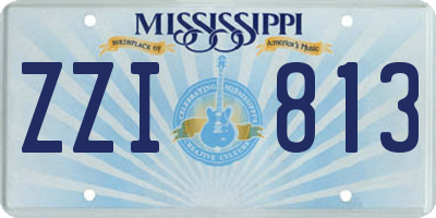 MS license plate ZZI813