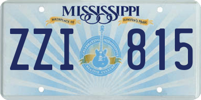 MS license plate ZZI815