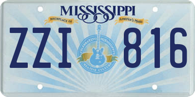 MS license plate ZZI816
