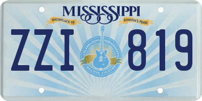 MS license plate ZZI819