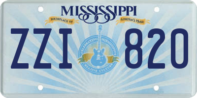 MS license plate ZZI820