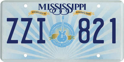MS license plate ZZI821