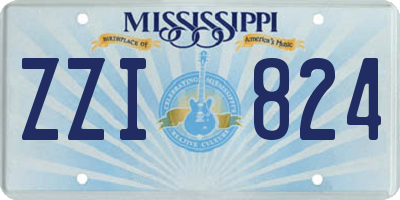 MS license plate ZZI824