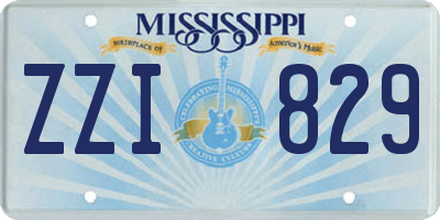 MS license plate ZZI829