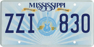 MS license plate ZZI830