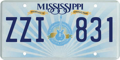 MS license plate ZZI831