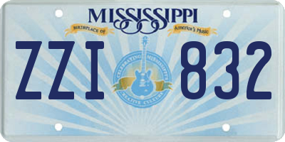 MS license plate ZZI832