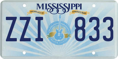 MS license plate ZZI833