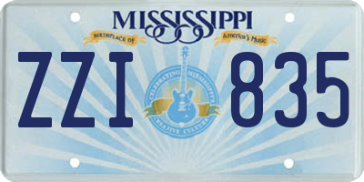 MS license plate ZZI835