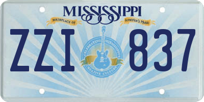 MS license plate ZZI837