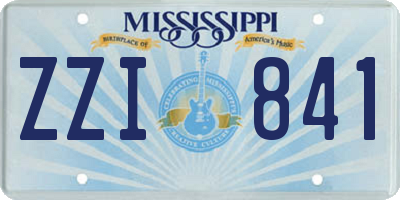 MS license plate ZZI841