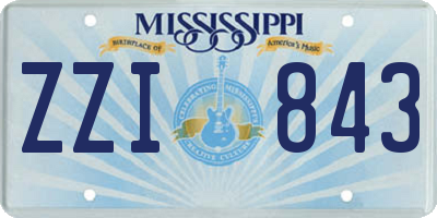 MS license plate ZZI843