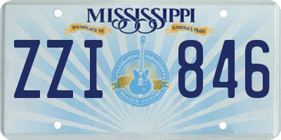 MS license plate ZZI846