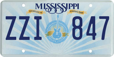 MS license plate ZZI847