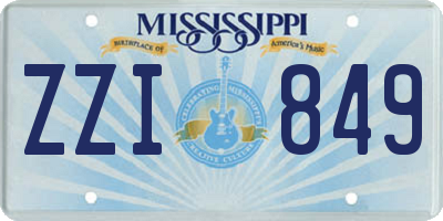 MS license plate ZZI849