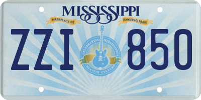 MS license plate ZZI850