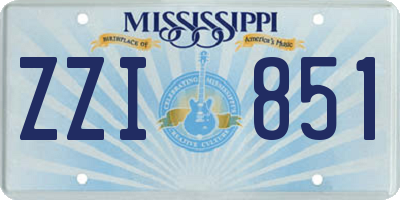 MS license plate ZZI851