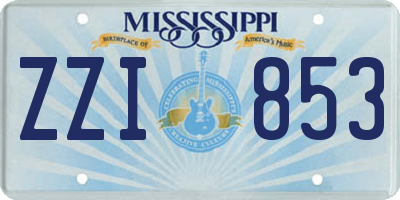 MS license plate ZZI853