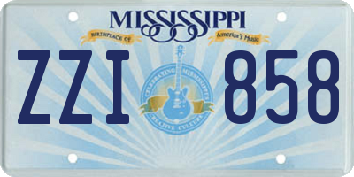 MS license plate ZZI858