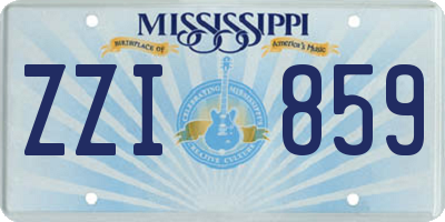 MS license plate ZZI859