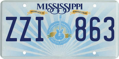 MS license plate ZZI863