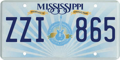 MS license plate ZZI865