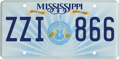 MS license plate ZZI866