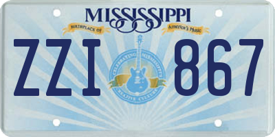 MS license plate ZZI867