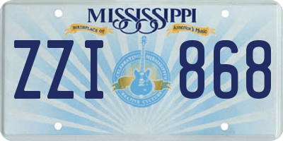 MS license plate ZZI868