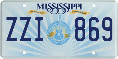 MS license plate ZZI869