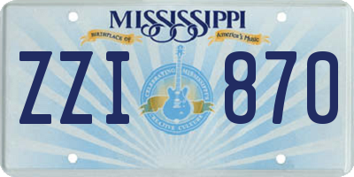 MS license plate ZZI870