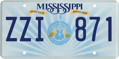 MS license plate ZZI871