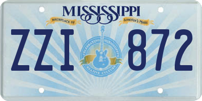 MS license plate ZZI872
