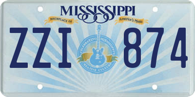 MS license plate ZZI874