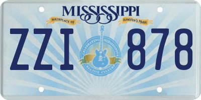 MS license plate ZZI878