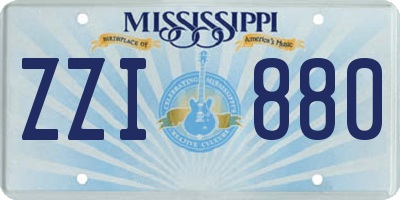 MS license plate ZZI880