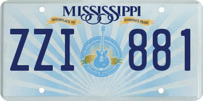 MS license plate ZZI881