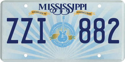 MS license plate ZZI882