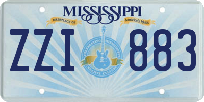 MS license plate ZZI883