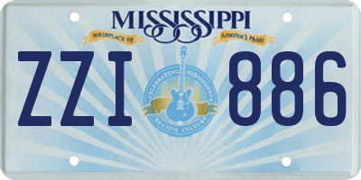 MS license plate ZZI886