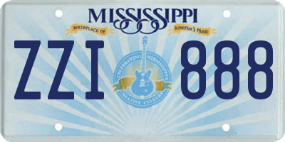 MS license plate ZZI888