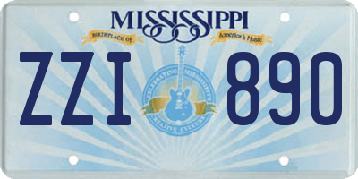 MS license plate ZZI890