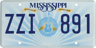 MS license plate ZZI891