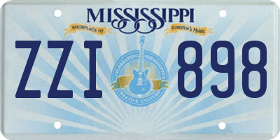 MS license plate ZZI898