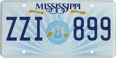 MS license plate ZZI899