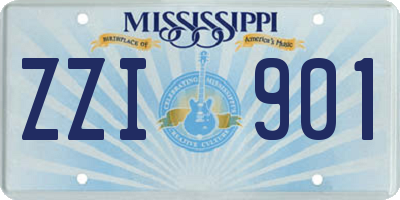 MS license plate ZZI901