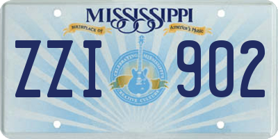 MS license plate ZZI902