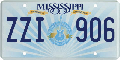 MS license plate ZZI906