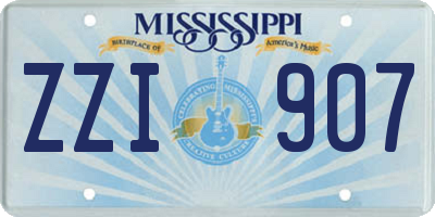 MS license plate ZZI907